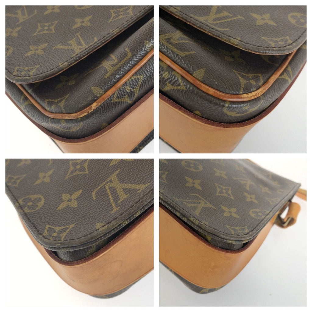 Louis Vuitton Monogram Cartouchiere GM Shoulder Bag Brown Gold Leather — view 3