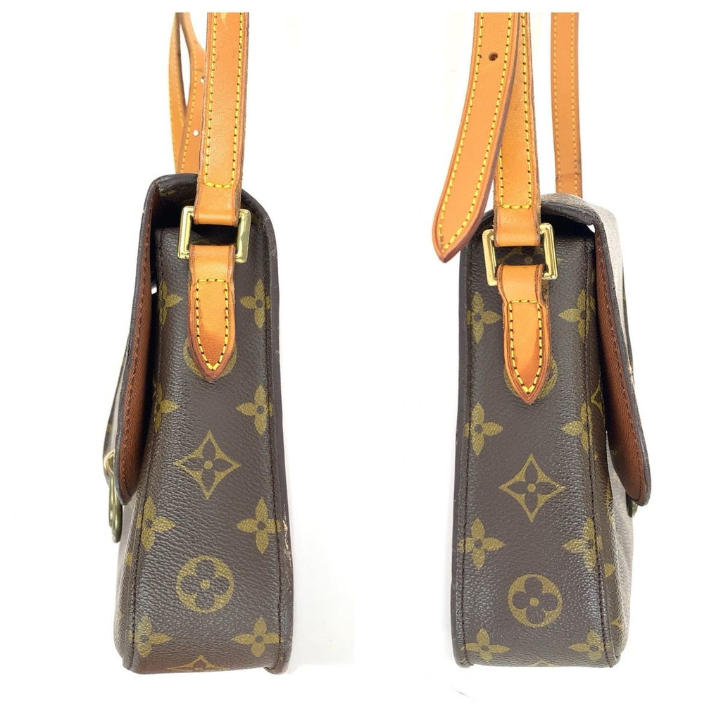 Louis Vuitton Monogram Saint-cloud MM Shoulder Bag Pochette Brown Gold Leather — view 8