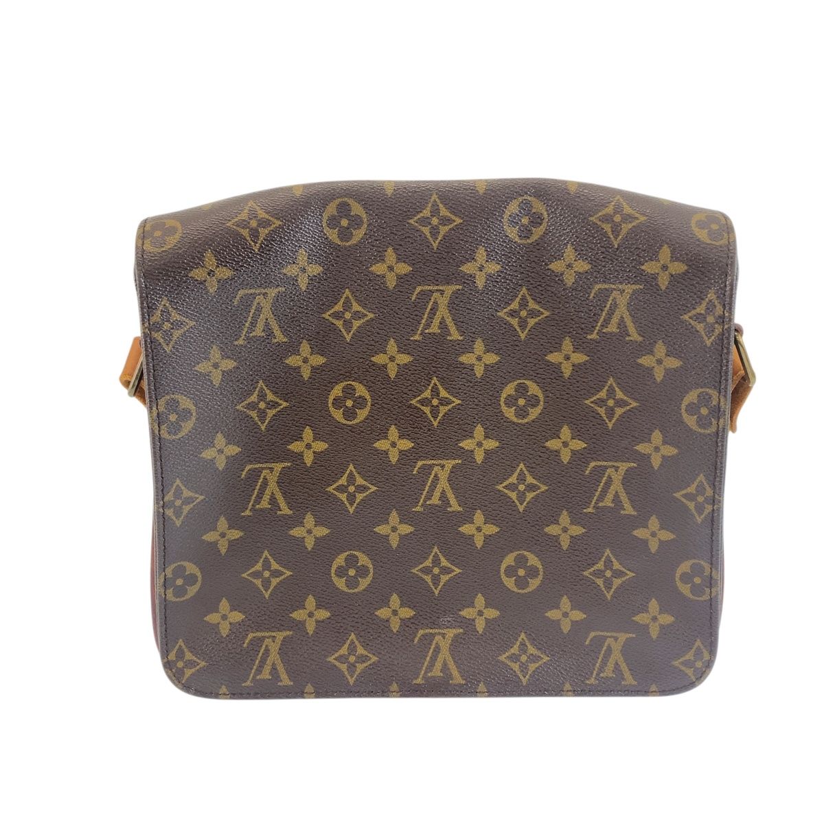 Louis Vuitton Monogram Cartouchiere GM Shoulder Bag Pochette Brown Gold Leather — view 2
