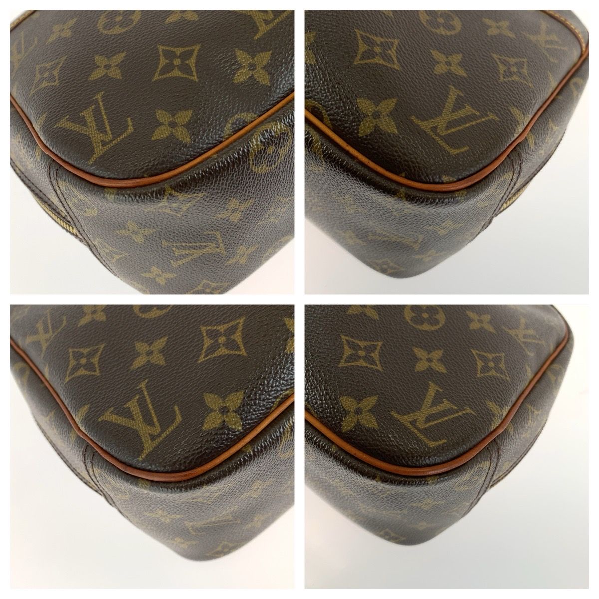 Louis Vuitton Monogram Trouville Handbag Brown Gold Leather — view 3