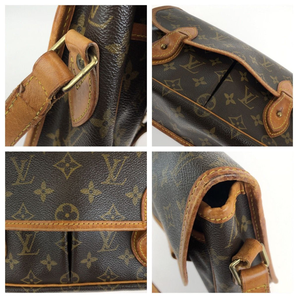 Louis Vuitton Monogram Gibeciere MM Shoulder Bag Brown Gold Leather — view 5