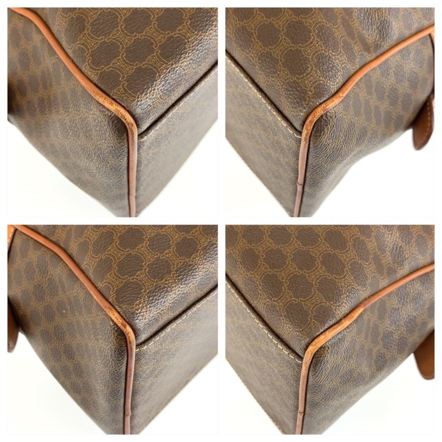 Celine Macadam Boston Bag Brown Gold Leather — view 4