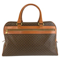 Celine Macadam Boston Bag Brown Gold Leather