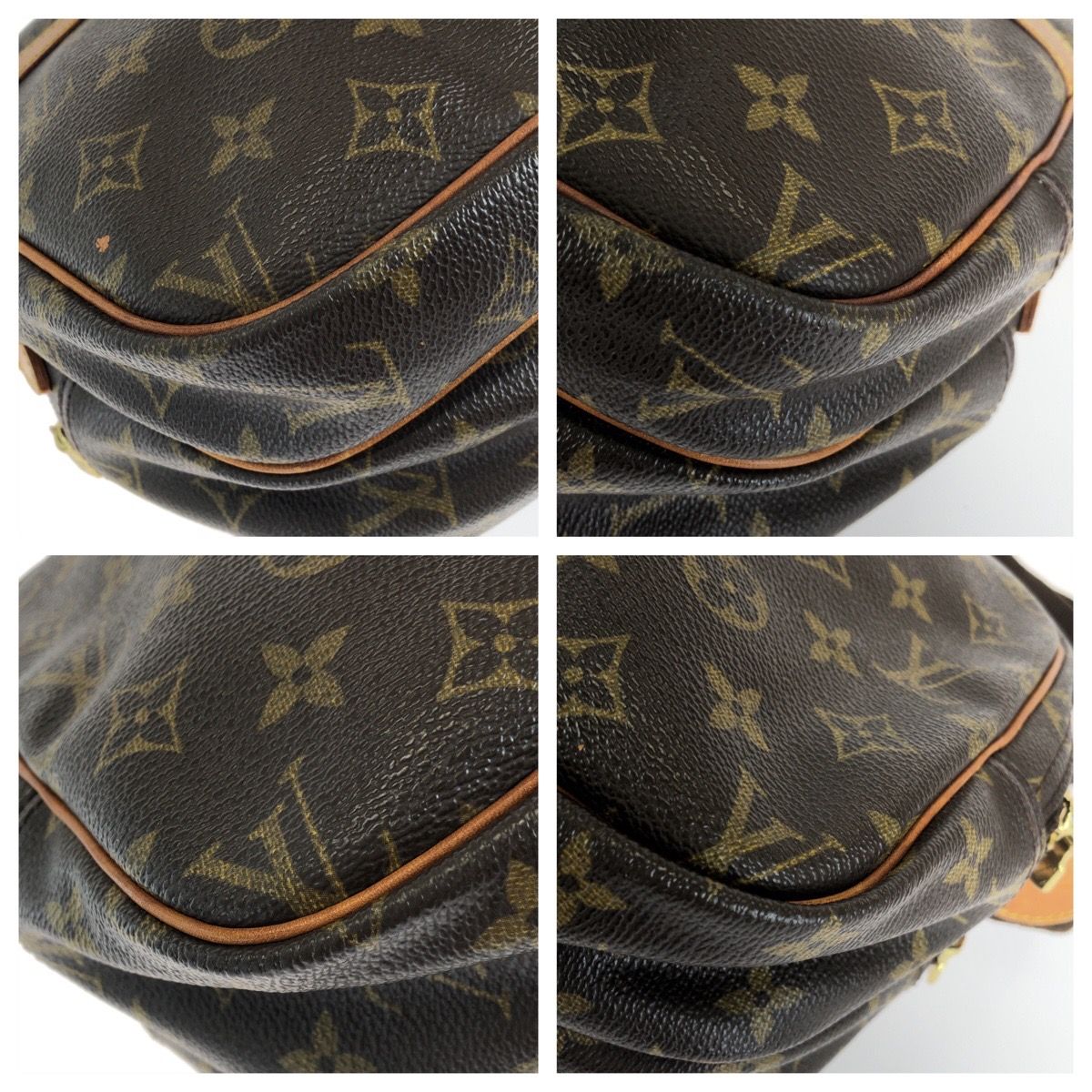 Louis Vuitton Monogram Reporter PM Shoulder Bag Brown Gold Leather — view 3