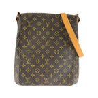 Louis Vuitton Monogram Musette Shoulder Bag Brown Gold Leather