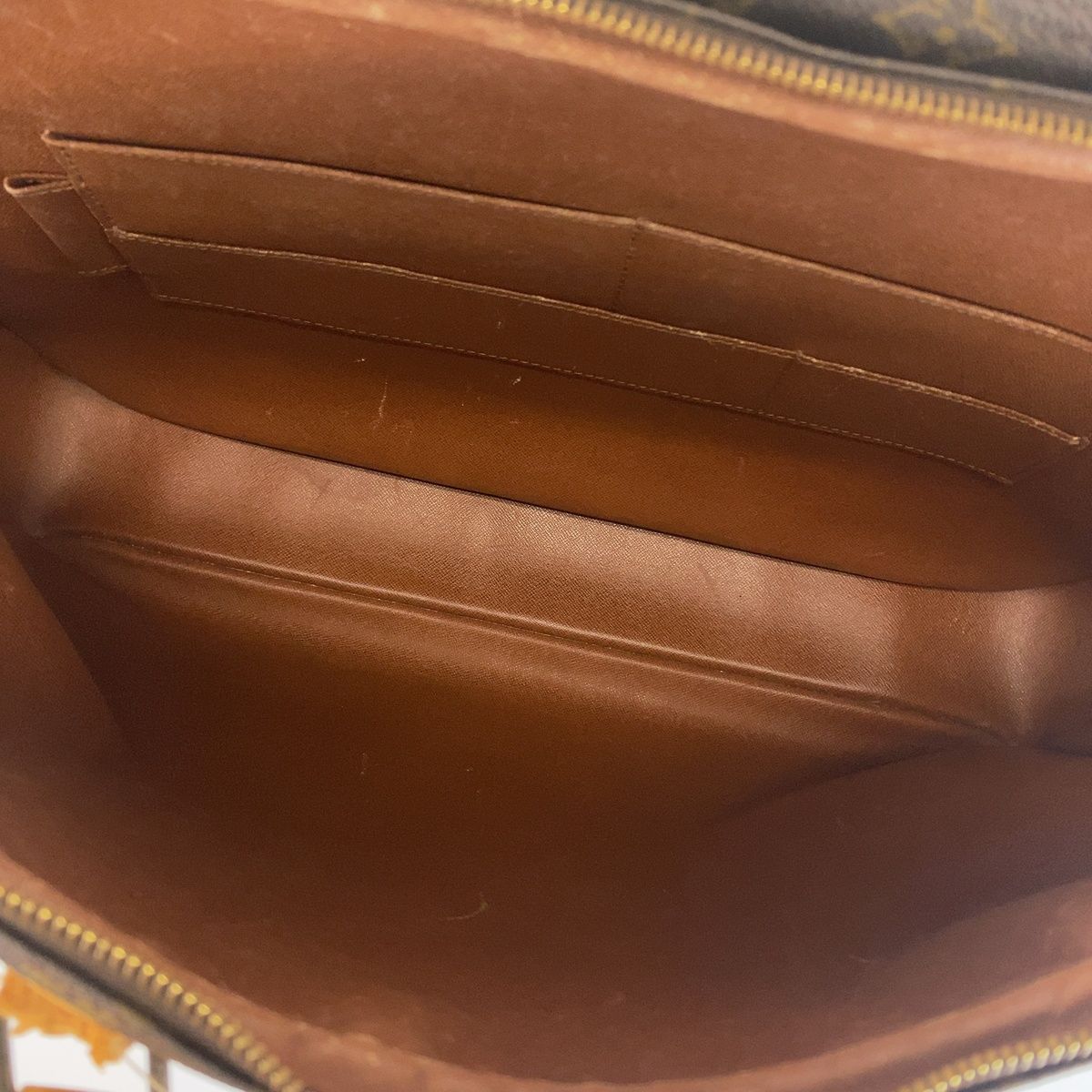 Louis Vuitton Monogram Alize de Poche Boston Bag Brown Leather — view 6