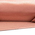 Chanel Quilted CC Logo Trifold Wallet Compact Pink Caviar Leather — view 4