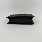 Prada Tessuto Triangle Logo Chain Handle Handbag Nylon Black Gold Vintage — view 6