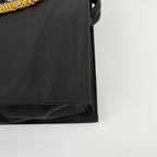 Prada Tessuto Triangle Logo Chain Handle Handbag Nylon Black Gold Vintage — view 8