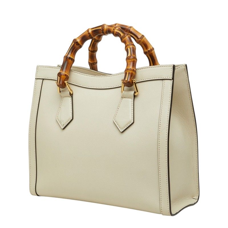 Gucci GG Marmont Bamboo Diana Small 2-Way Shoulder Bag White Leather — view 2