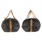 Louis Vuitton Monogram Sac Polochon Boston Bag Brown Gold Leather — view 8