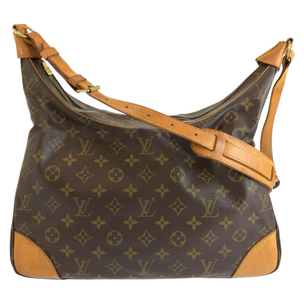 Louis Vuitton Monogram Boulogne Shoulder Bag Brown Gold Leather