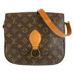 Louis Vuitton Monogram Saint-cloud Shoulder Bag Pochette Brown Gold Leather