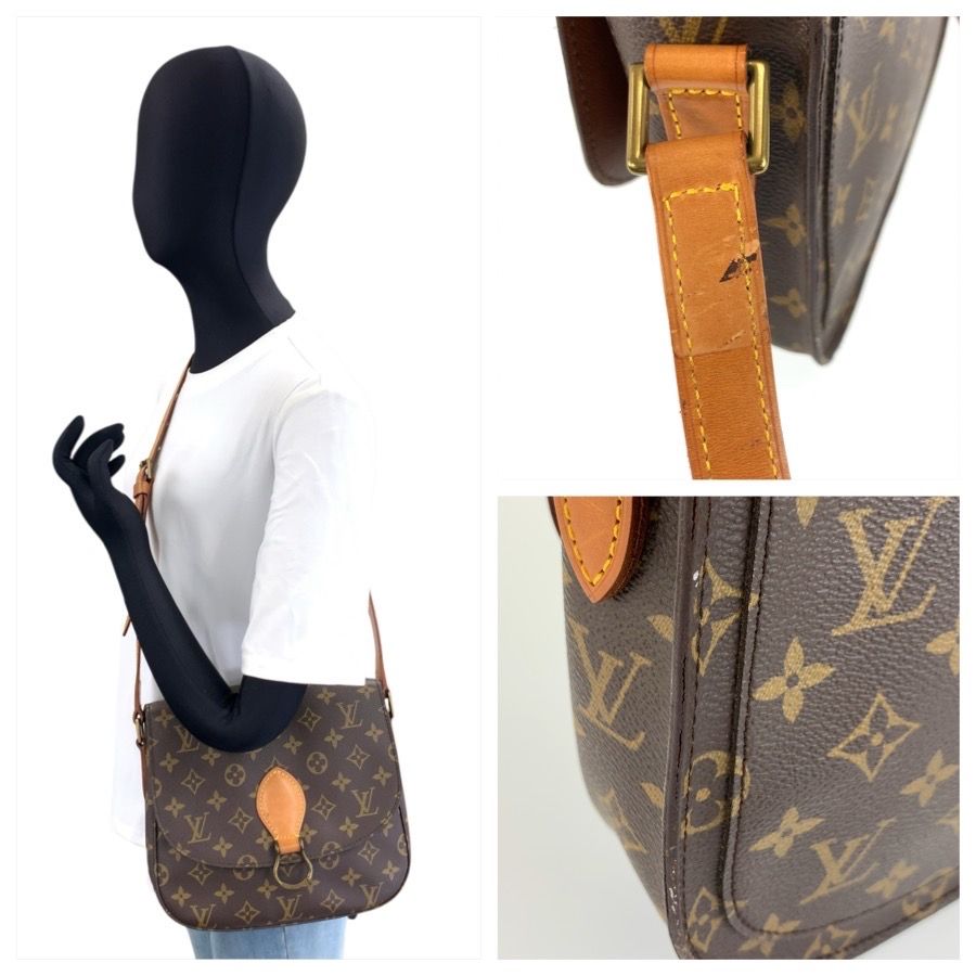 Louis Vuitton Monogram Saint-cloud Shoulder Bag Pochette Brown Gold Leather — view 8