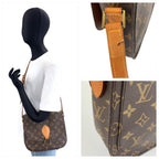 Louis Vuitton Monogram Saint-cloud Shoulder Bag Pochette Brown Gold Leather — view 8