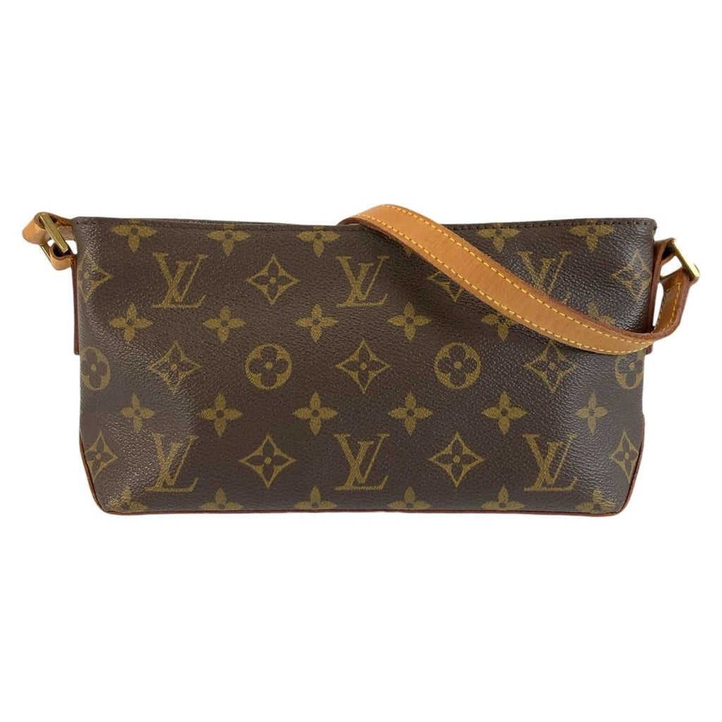 Louis Vuitton Monogram Trotteur Shoulder Bag Pochette Brown Gold Leather