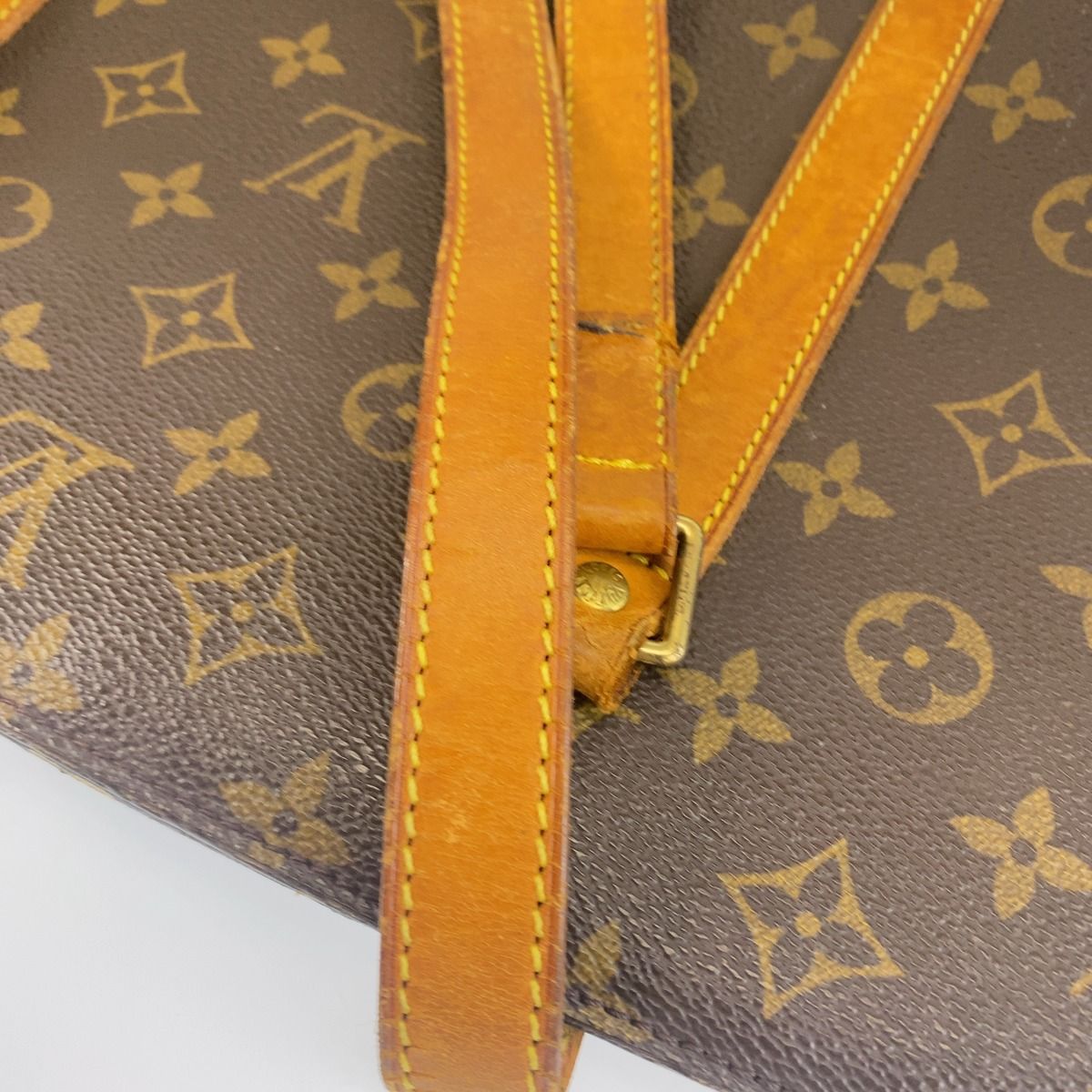 Louis Vuitton Monogram Babylon Tote Shoulder Bag Brown Gold Leather — view 6