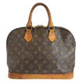 Louis Vuitton Monogram Alma Handbag Brown Gold Leather