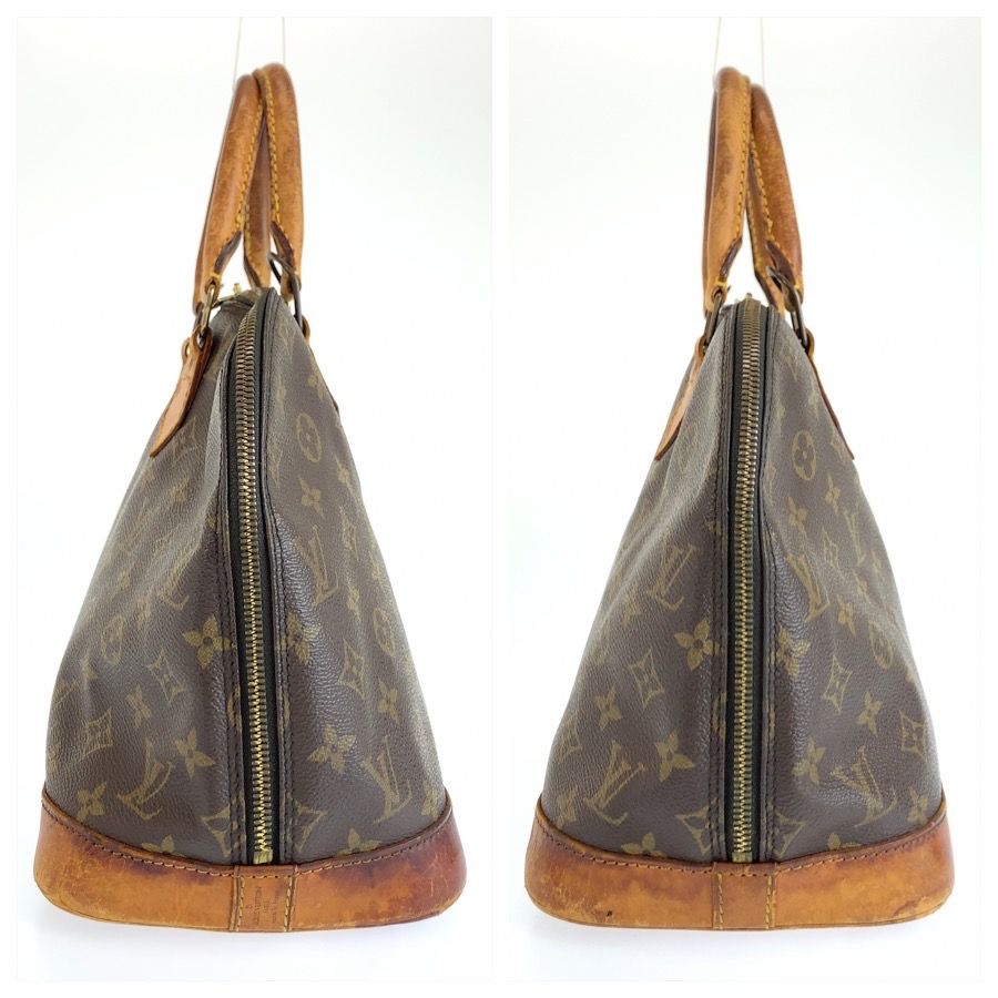 Louis Vuitton Monogram Alma Handbag Brown Gold Leather — view 7