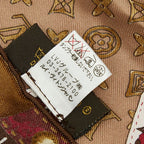 Louis Vuitton Carre Monogram Map Scarf Brown Multicolor Silk — view 5
