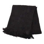 Louis Vuitton Logomania Scarf Black Wool Silk
