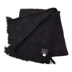 Louis Vuitton Logomania Scarf Black Wool Silk — view 2