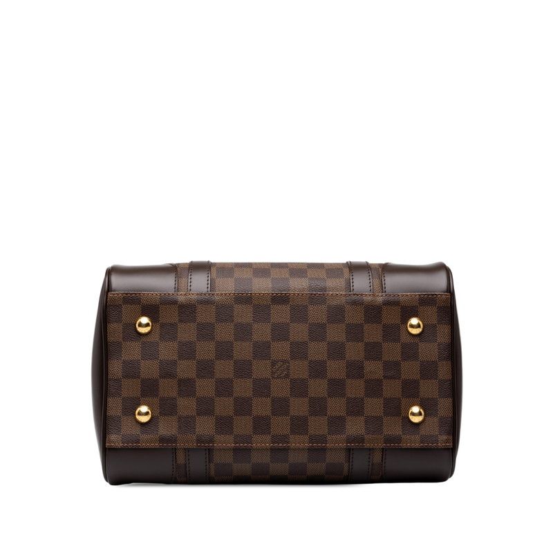 Louis Vuitton Damier Berkeley Mini Boston Bag Brown Leather — view 3