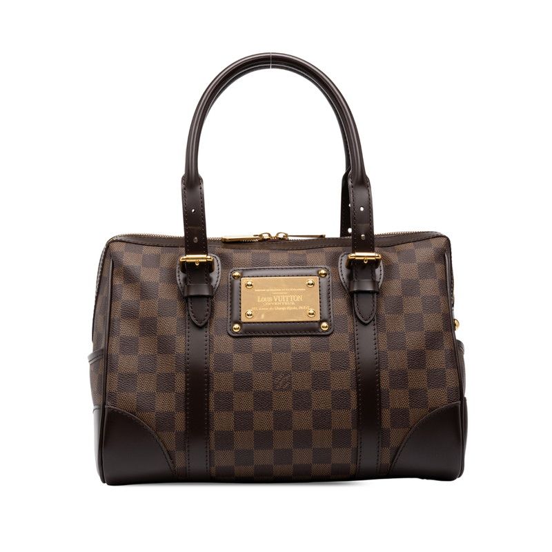 Louis Vuitton Damier Berkeley Mini Boston Bag Brown Leather