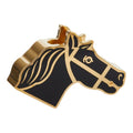 Hermes Twilly Ring Quadrige Horse Motif Scarf Gold Black Plated
