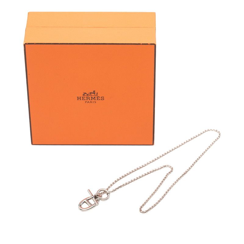 Hermes Chaine D'ancre Amulette Necklace Silver — view 6