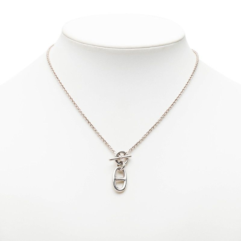 Hermes Chaine D'ancre Amulette Necklace Silver — view 5
