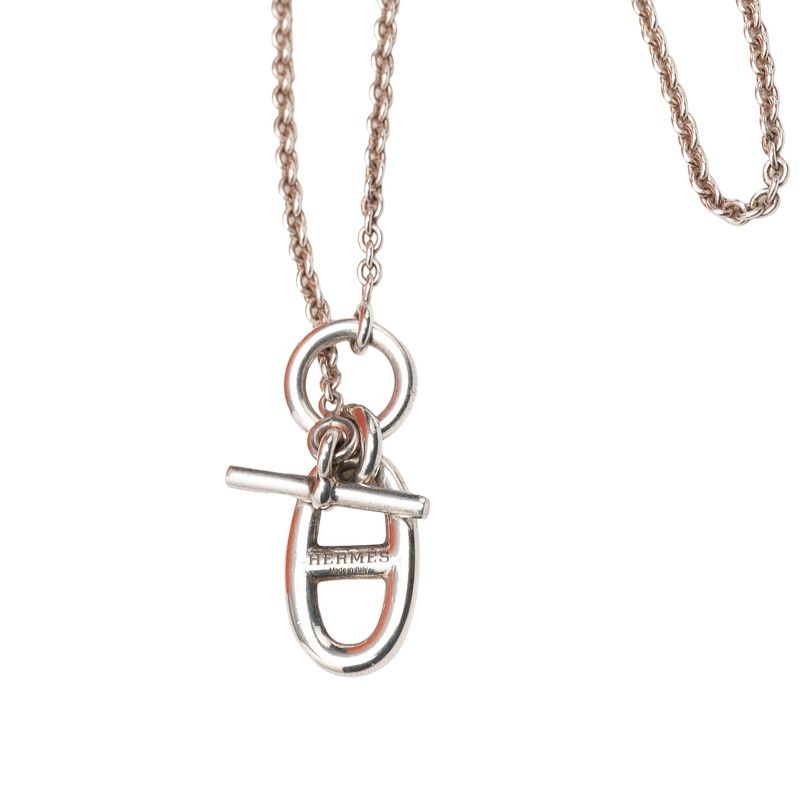 Hermes Chaine D'ancre Amulette Necklace Silver — view 3