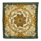 Hermes Carre 90 Luna Park Amusement Scarf Large Green Multicolor Silk