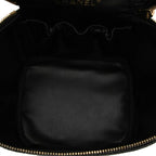 Chanel CC Logo Vanity Bag Handbag Black Gold Caviar Leather — view 4