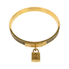 Hermes Kelly Bangle Bracelet Gold Plated Leather — view 2