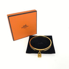 Hermes Kelly Bangle Bracelet Gold Plated Leather — view 7