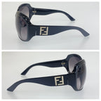 Fendi FF Logo Sunglasses Black Silver Acetate Eyewear — view 7