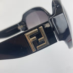 Fendi FF Logo Sunglasses Black Silver Acetate Eyewear — view 5