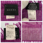 Gucci Shawl Purple Silver Glitter Rayon Wool Scarf — view 4