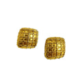 Chanel Quilted Earrings Gold Metal