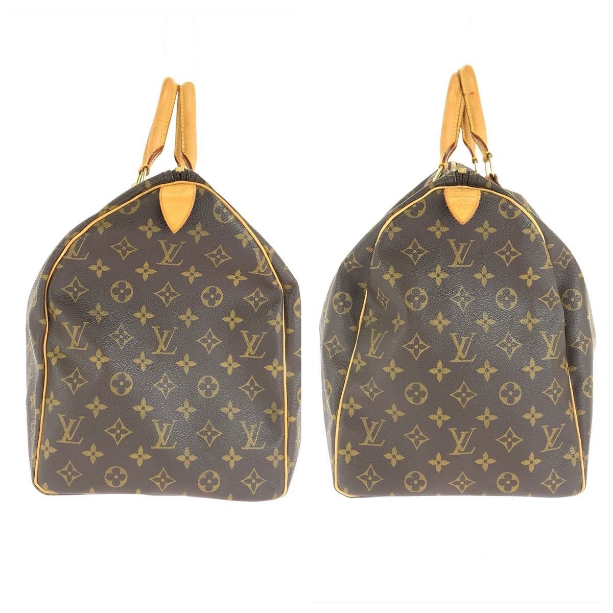 Louis Vuitton Monogram Keepall 50 Boston Bag Brown Gold Leather — view 7