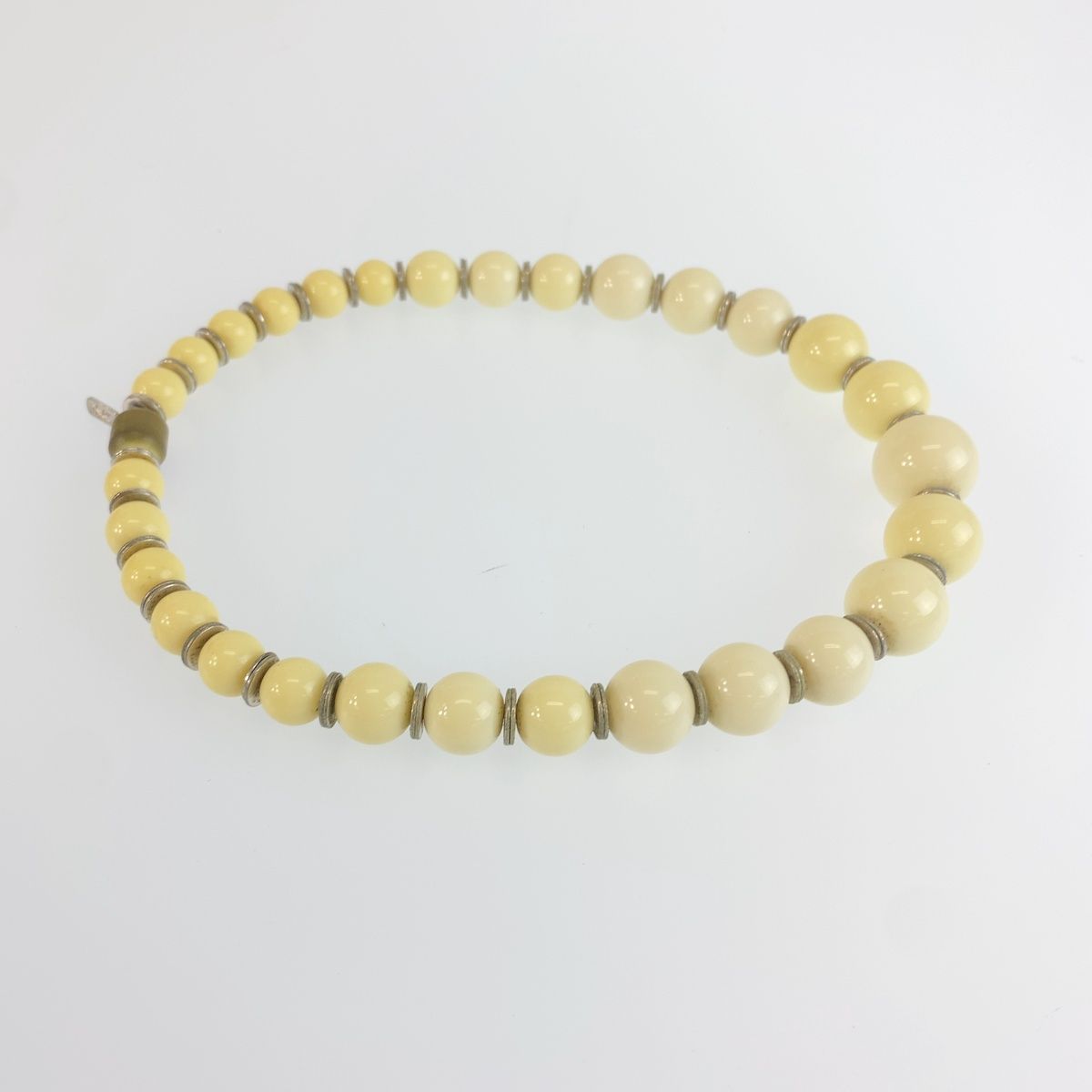 Saint Laurent Prayer Beads Necklace Cream White Natural Stone — view 5