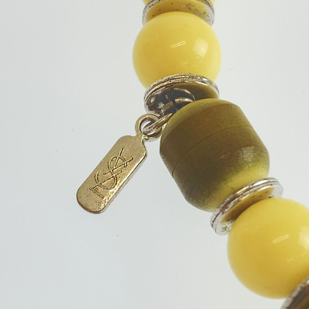 Saint Laurent Prayer Beads Necklace Cream White Natural Stone — view 6