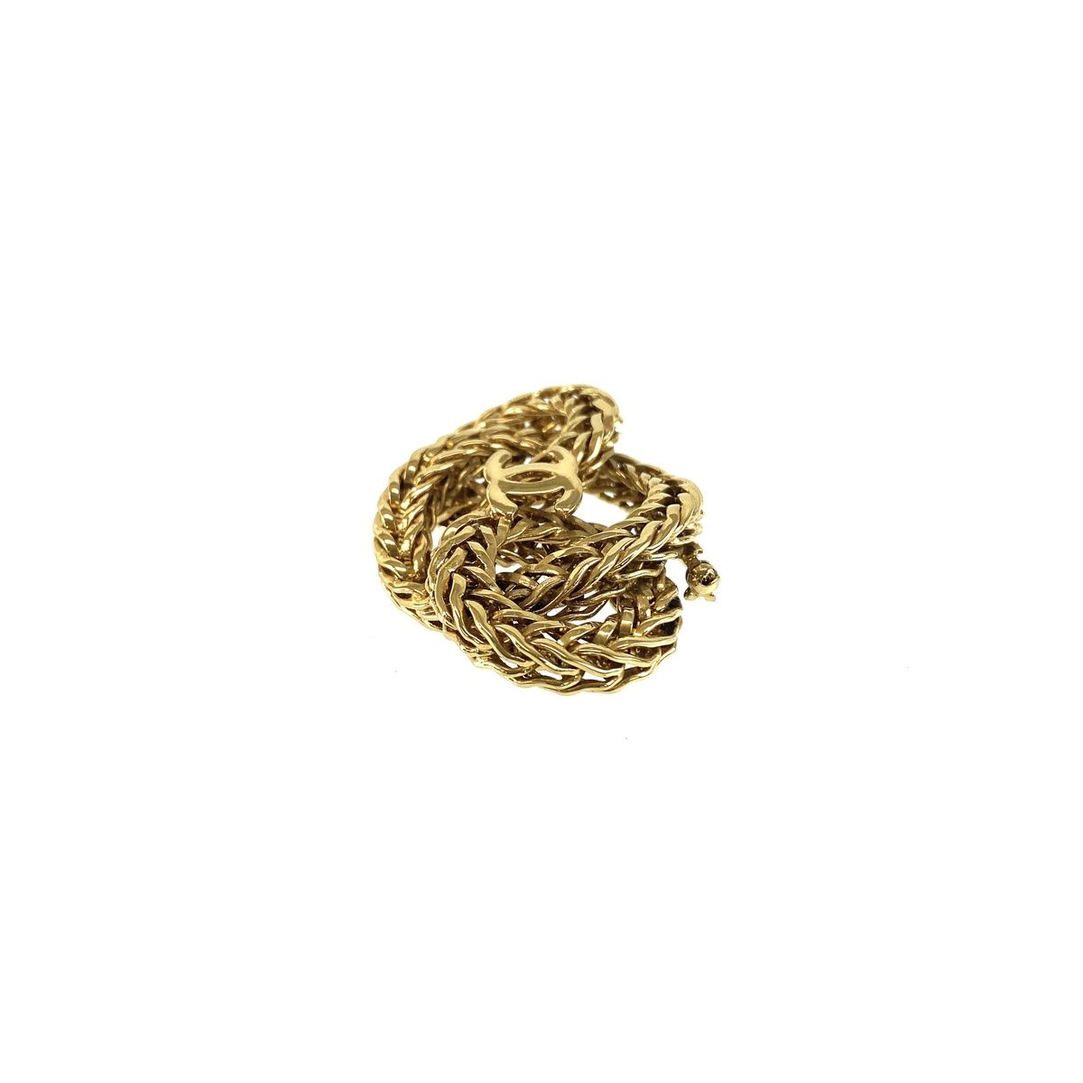 Chanel CC Logo Brooch Gold Metal — view 3