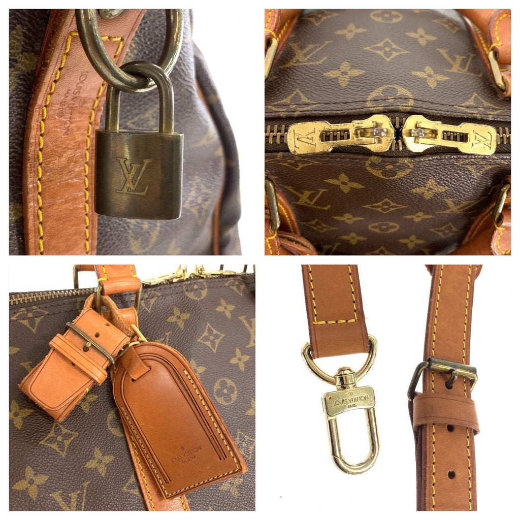 Louis Vuitton Monogram Keepall Bandouliere 50 Boston Bag Brown Gold Leather — view 5