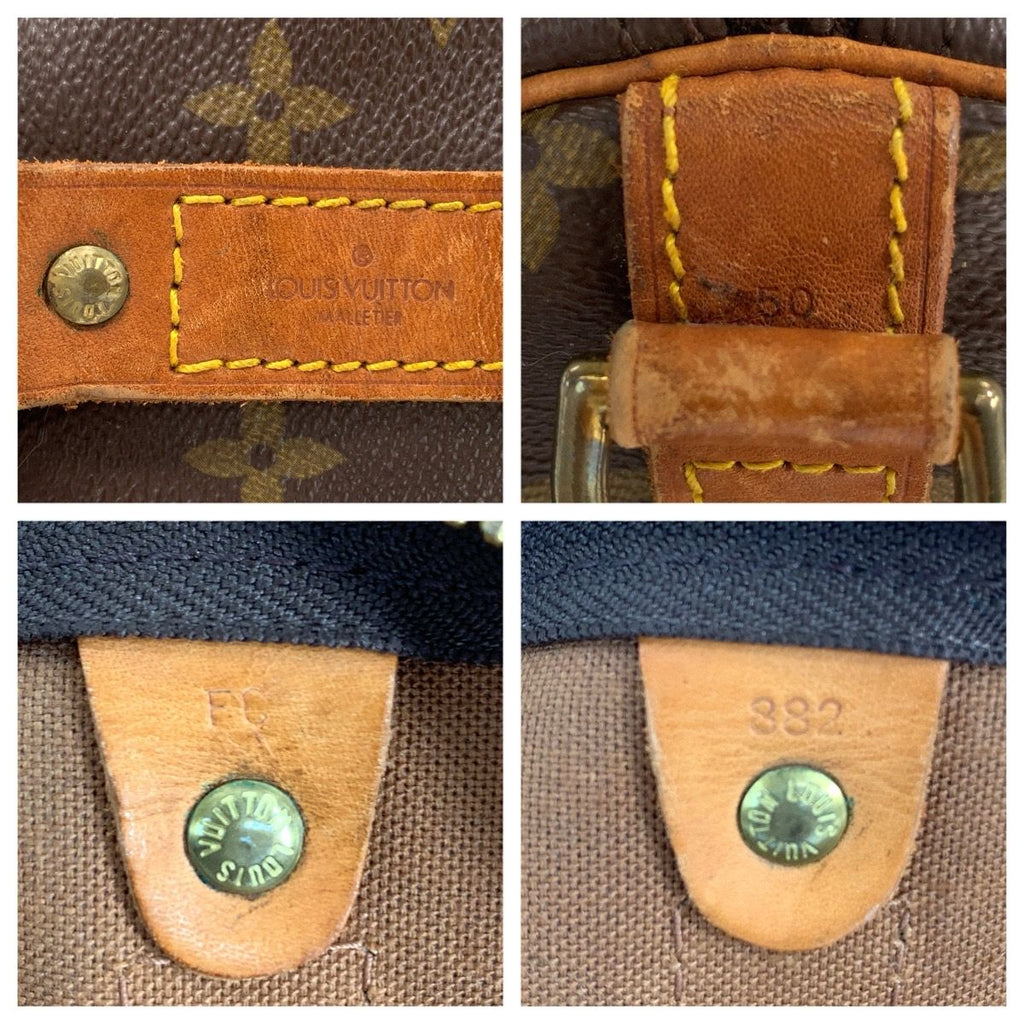 Louis Vuitton Monogram Keepall Bandouliere 50 Boston Bag Brown Gold Leather — view 4