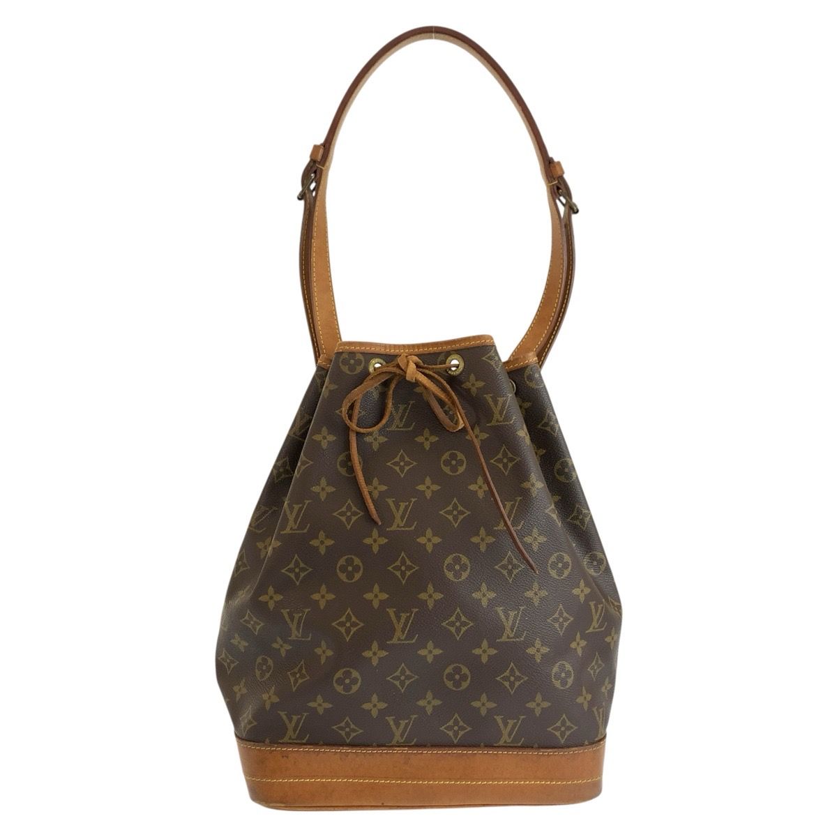 Louis Vuitton Monogram Noe Drawstring Bag Brown Gold Leather