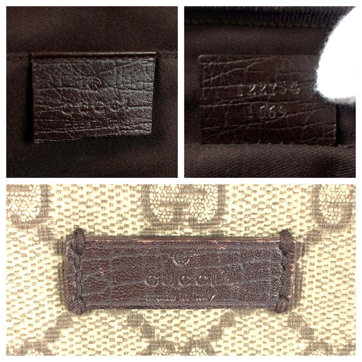 Gucci GG Supreme Shoulder Bag Pochette Beige Brown Silver Canvas Leather — view 4