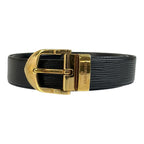 Louis Vuitton Epi Ceinture Classic Belt Black Gold Leather
