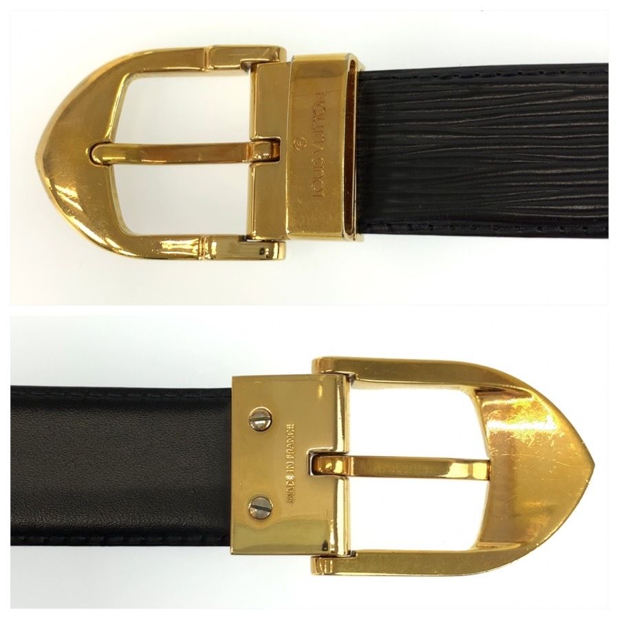 Louis Vuitton Epi Ceinture Classic Belt Black Gold Leather — view 4